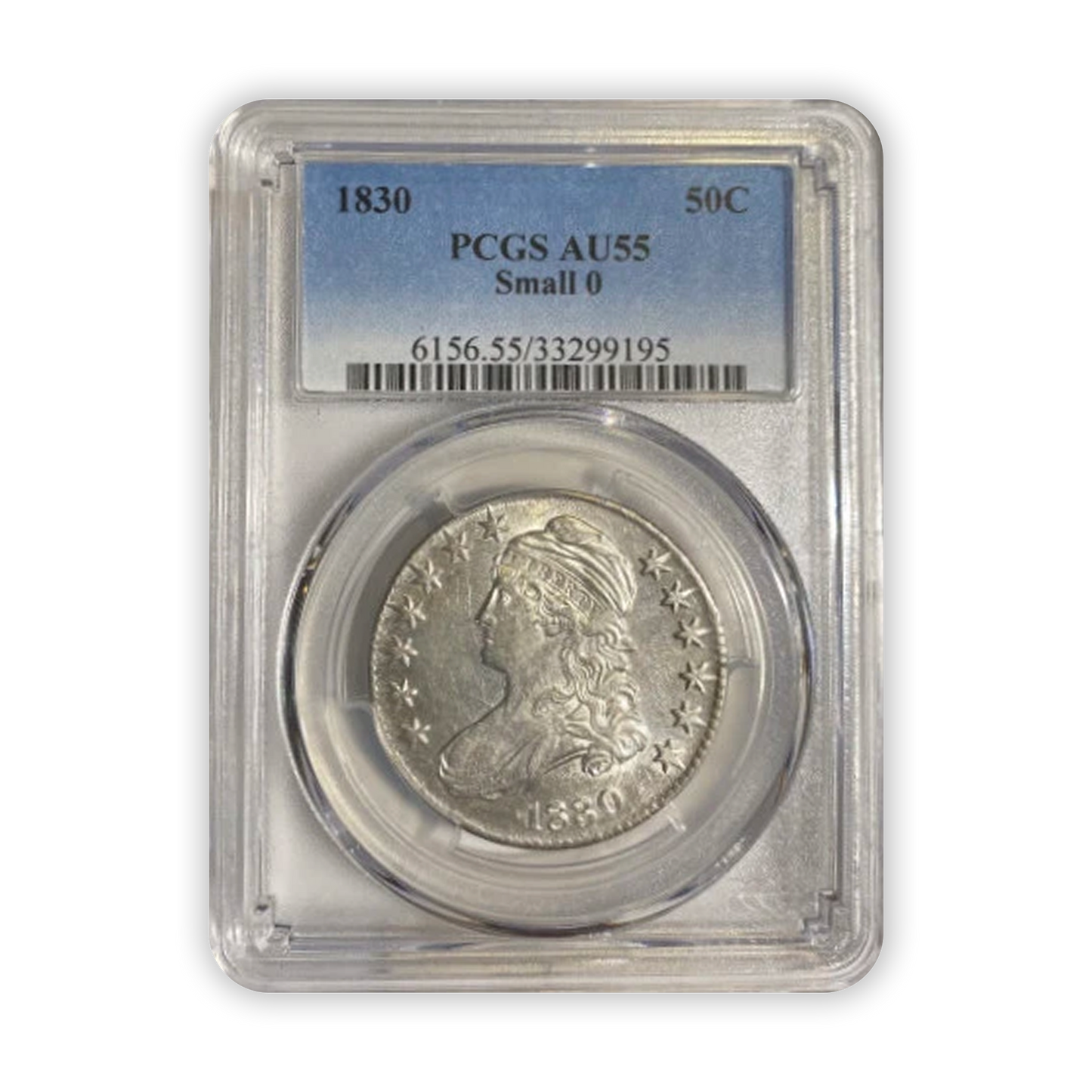 1830 Capped Bust Silver Half Dollar Small O Philadelphia - PCGS AU55