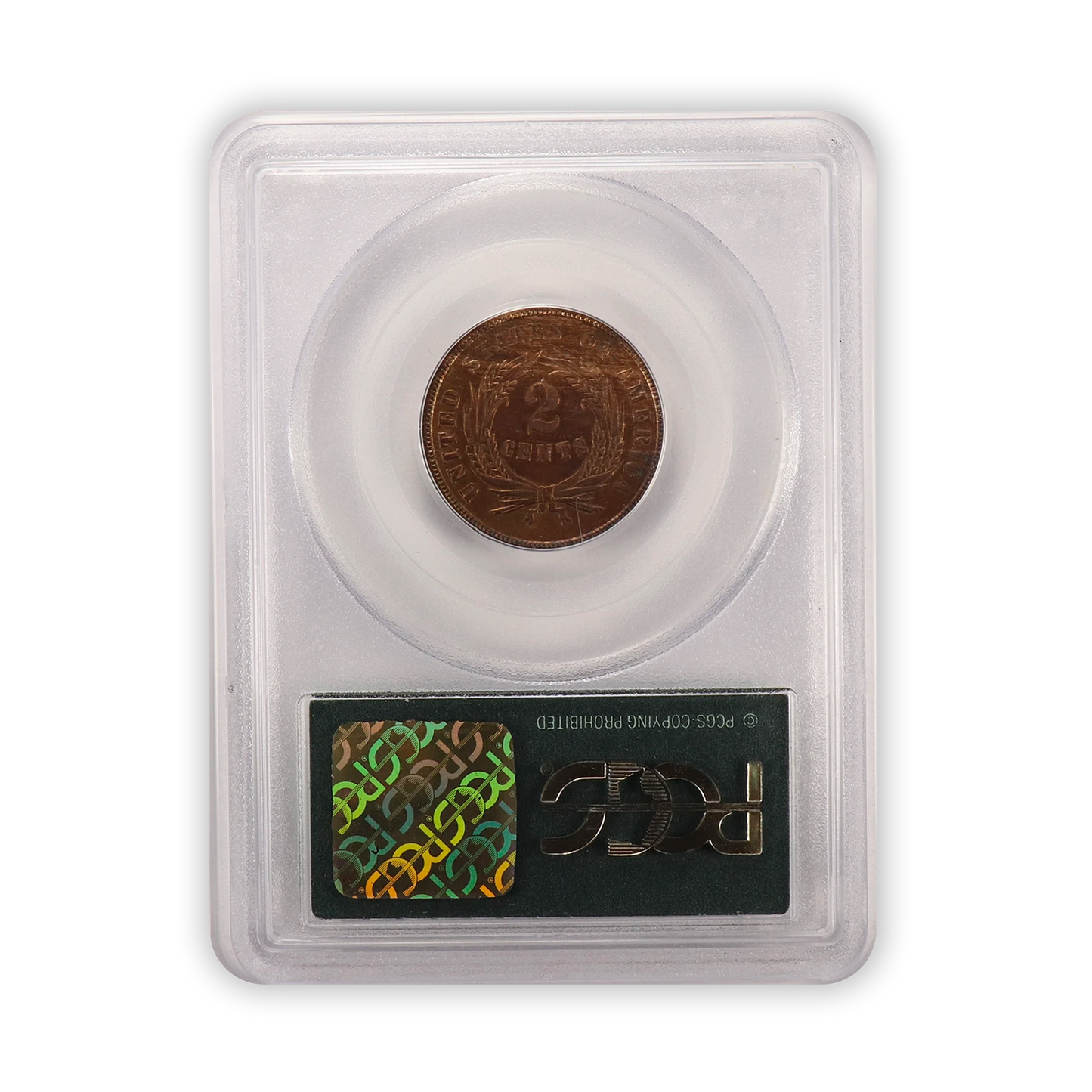 1864 Two Cent Piece Large Motto - PCGS MS63 RB