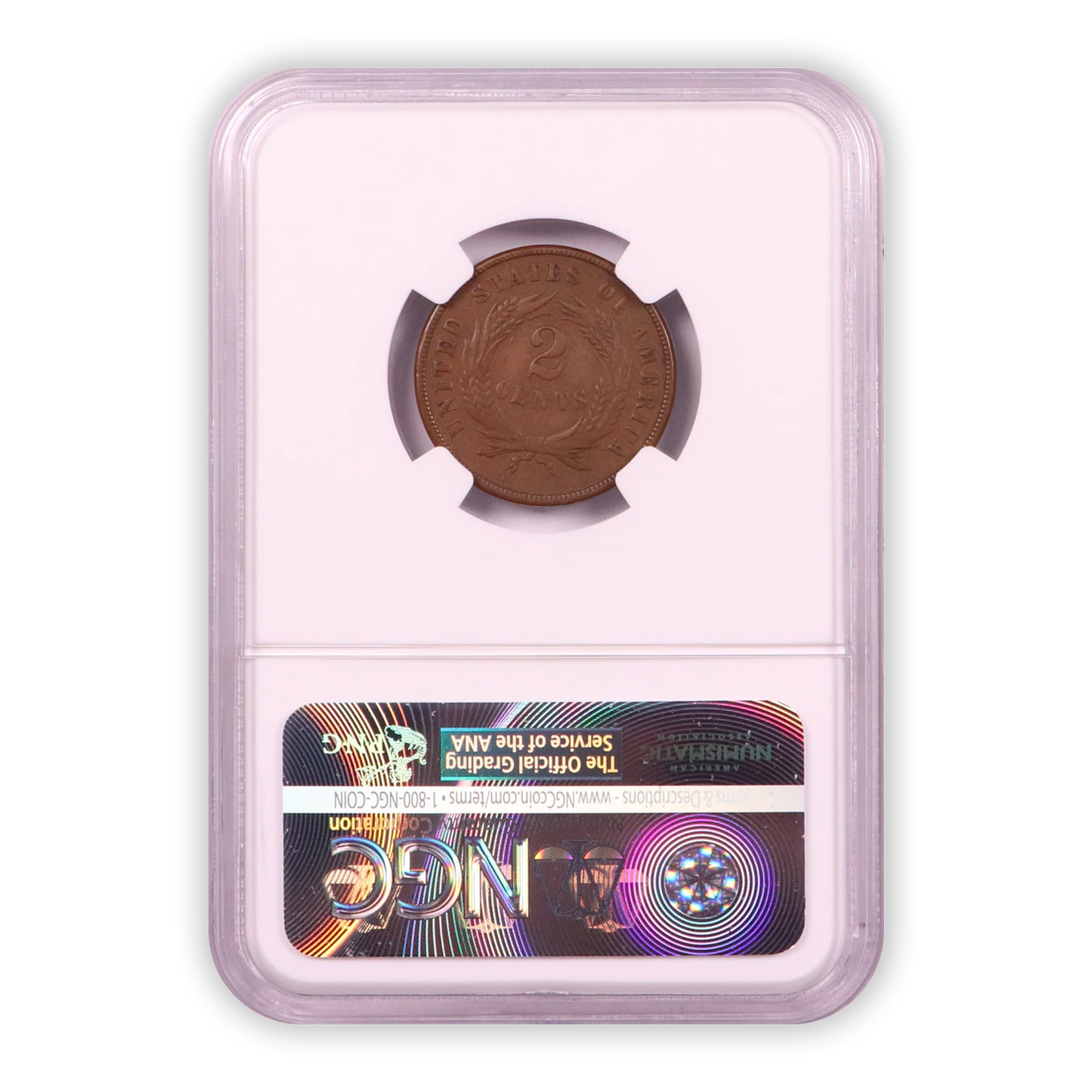 1867 Two Cent Piece - NGC AU53 BN