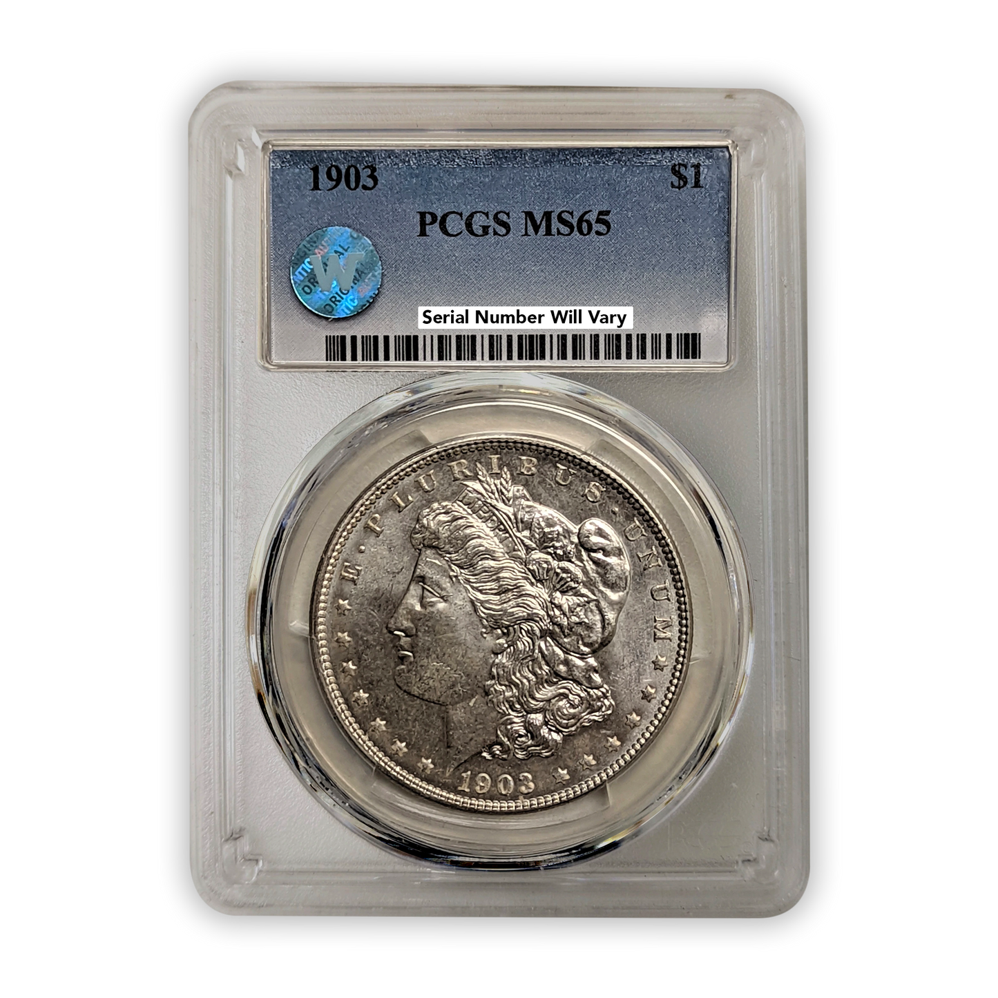 1903 Morgan Silver Dollar Philadelphia - PCGS MS65 Sight White