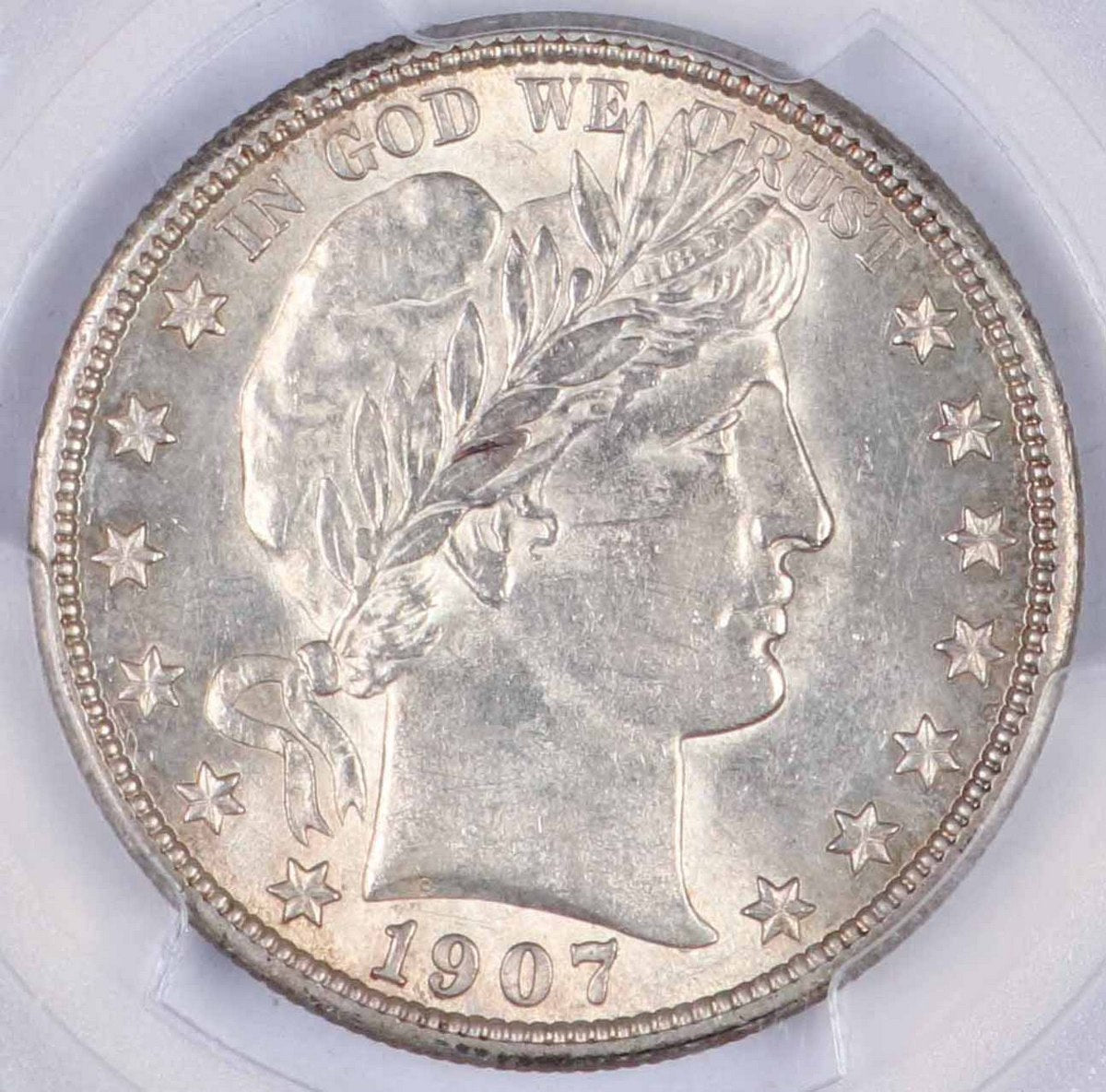 1907 Barber Half Dollar Philadelphia - PCGS AU55