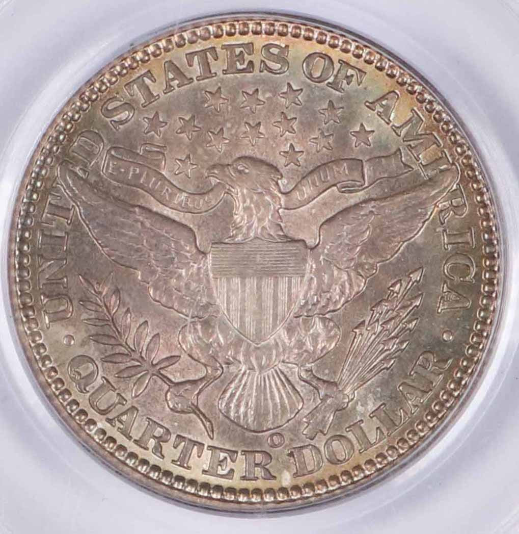 1908 O Barber Quarter Dollar New Orleans - PCGS MS63