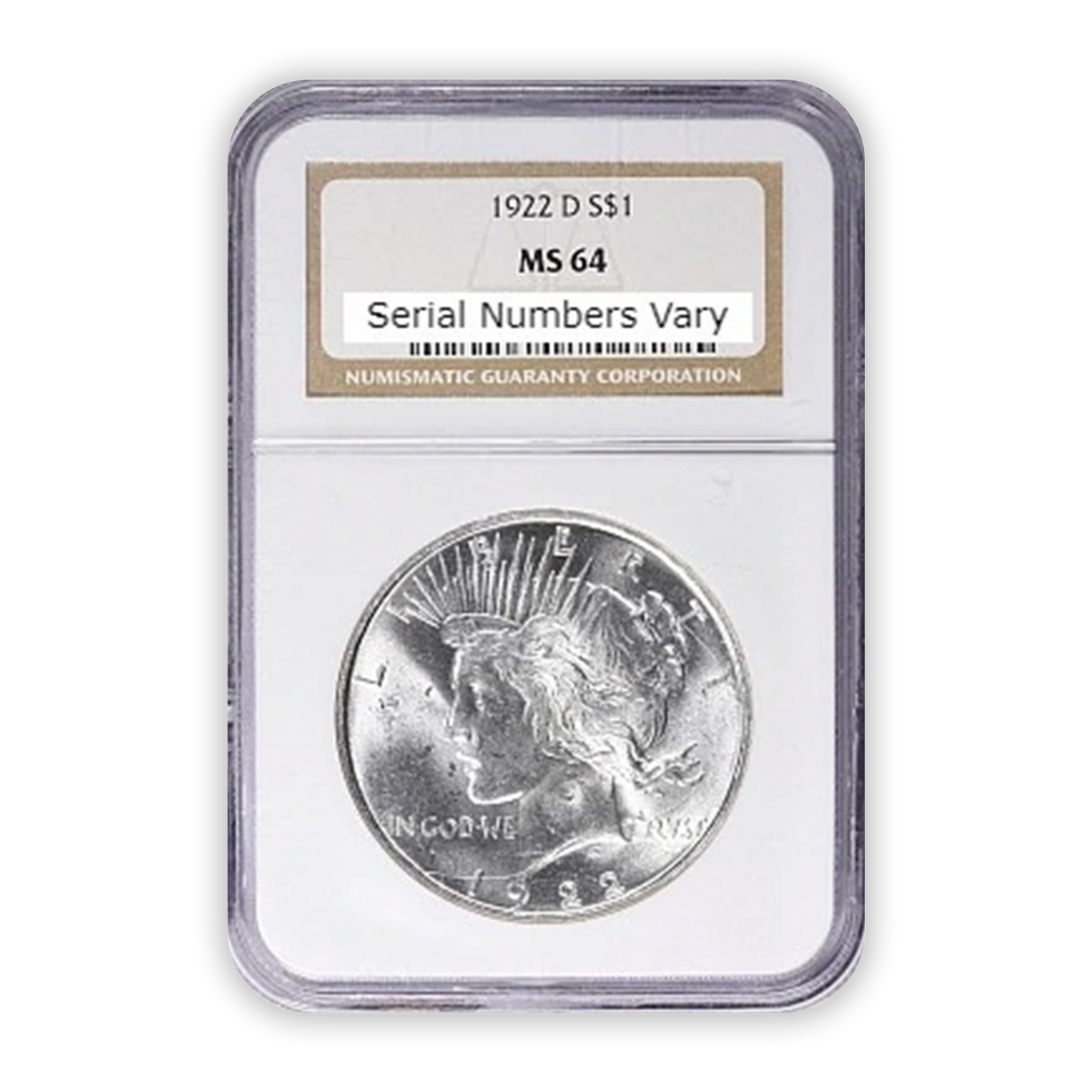 1922 Peace Silver Dollar Denver - NGC MS64