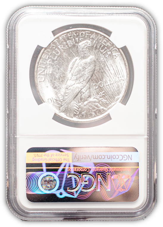 1924 Peace Silver Dollar Philadelphia - NGC MS64 Wayne Miller Signature Label