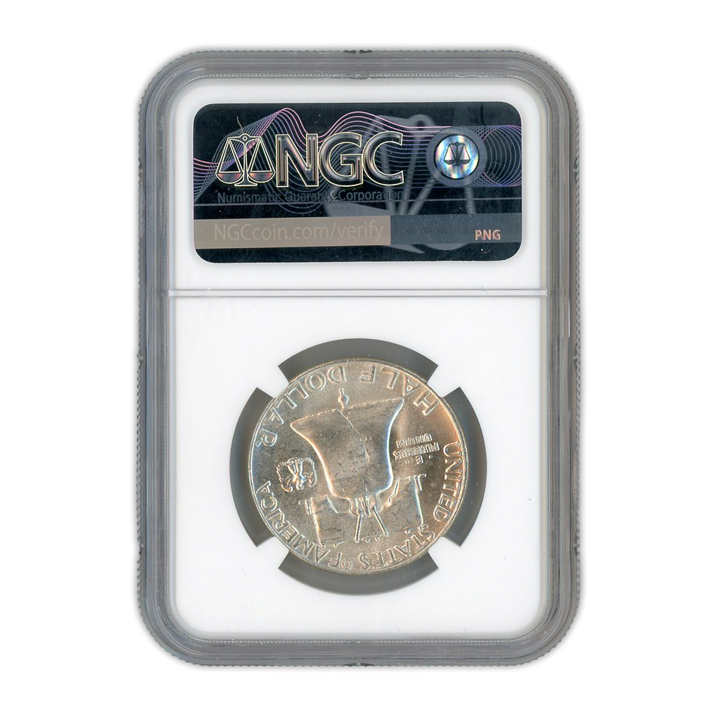 1955 Franklin 90% Silver Half Dollar Philadelphia - Bugs Bunny NGC MS65 FBL