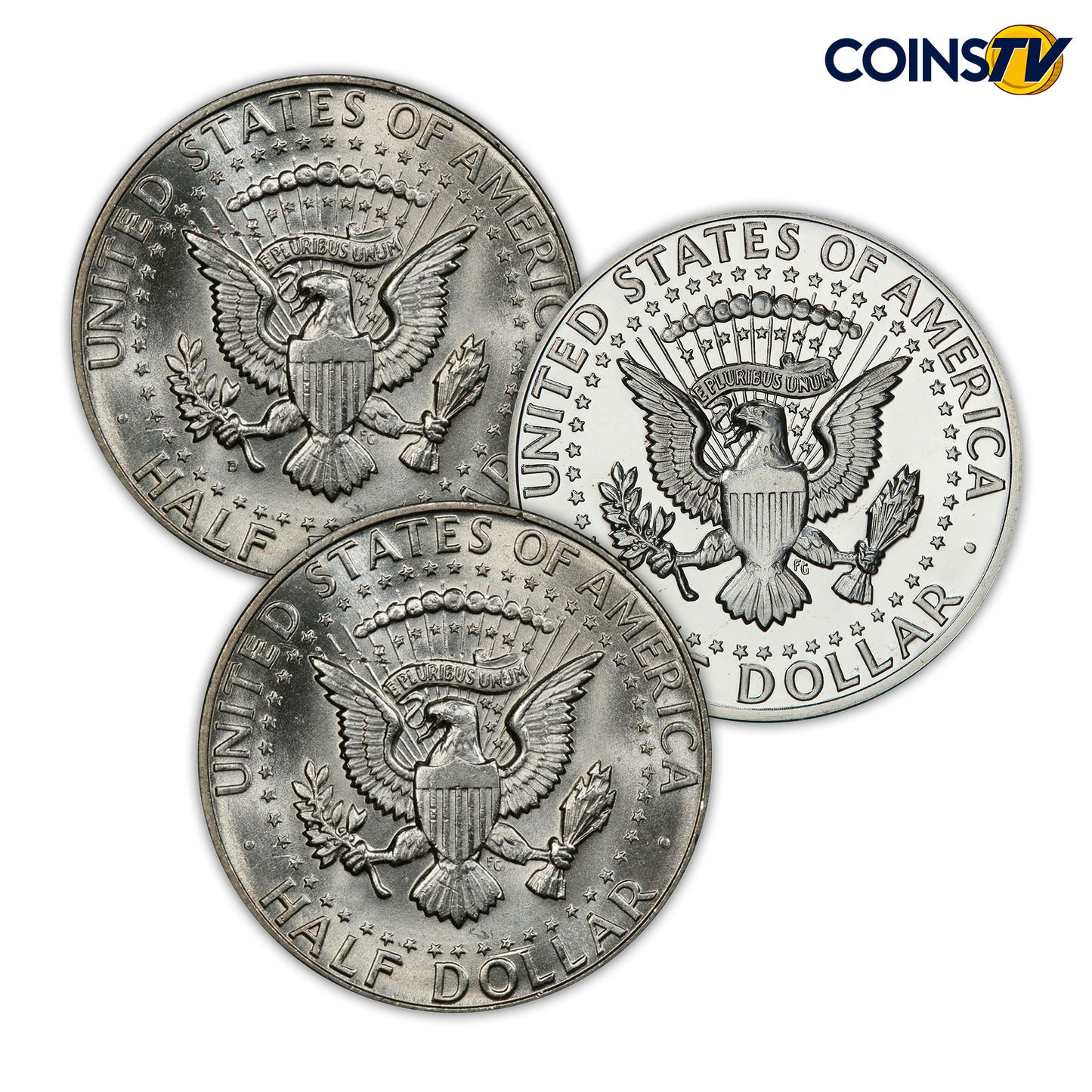 1964 Kennedy Silver Half Dollars - Uncirculated & Proof 3 pc Set