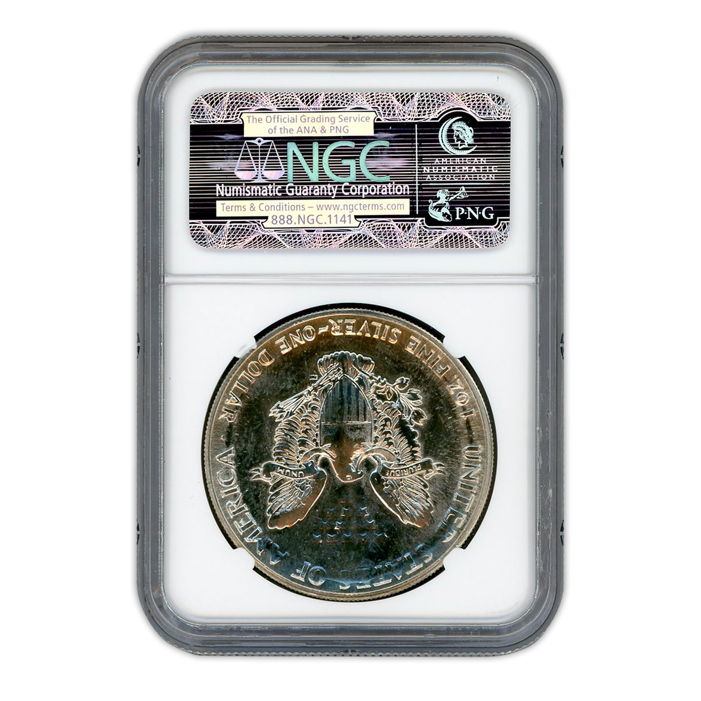 1986 Silver Eagle - Mint Error - Obverse and Reverse NGC