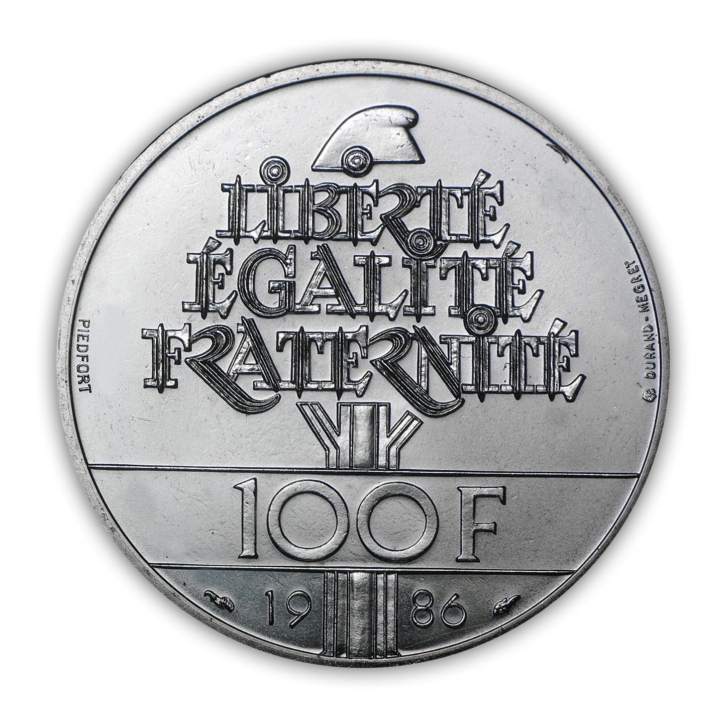 1986 Statue of Liberty 100 Franc Silver Piedfort