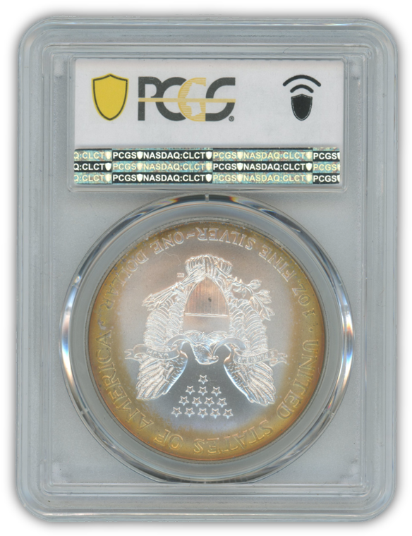 2001 Silver Eagle - Business Strike - PCGS MS68 - Deep Rainbow Toned