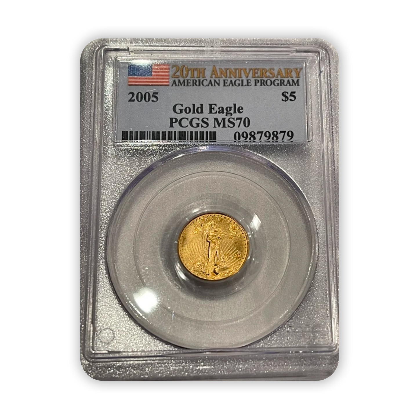 2005 $5 Gold Eagle - 1/10th oz PCGS MS70