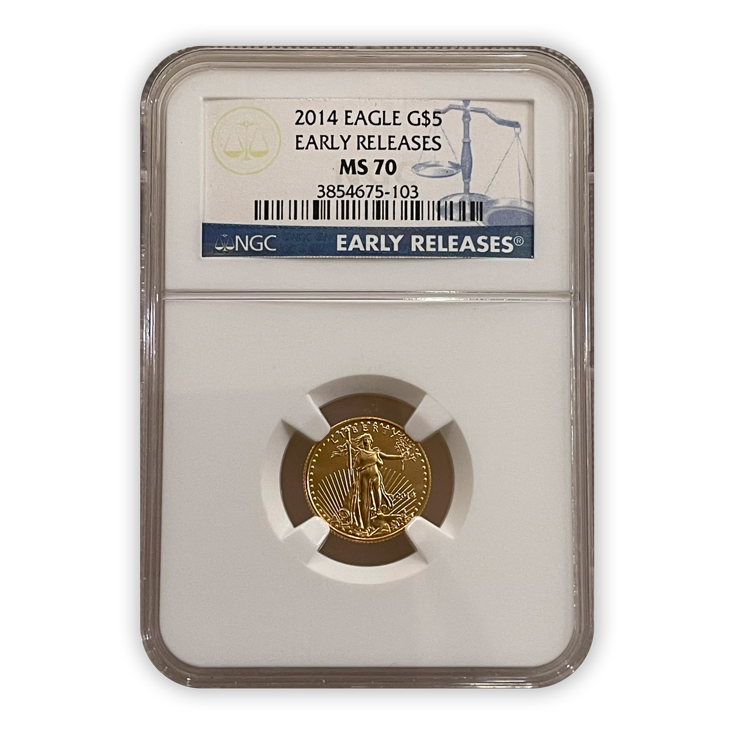 2014 $5 Gold Eagle - 1/10th oz NGC MS70 ER Early Release