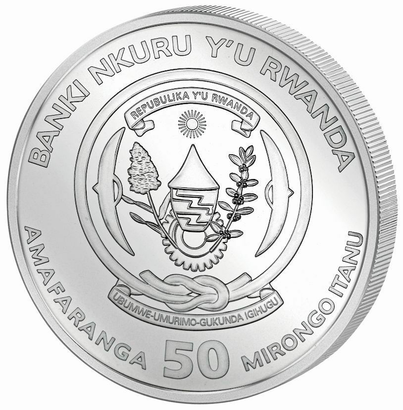 2018 Giraffe 1 Oz Silver - Rwanda - Brilliant Uncirculated