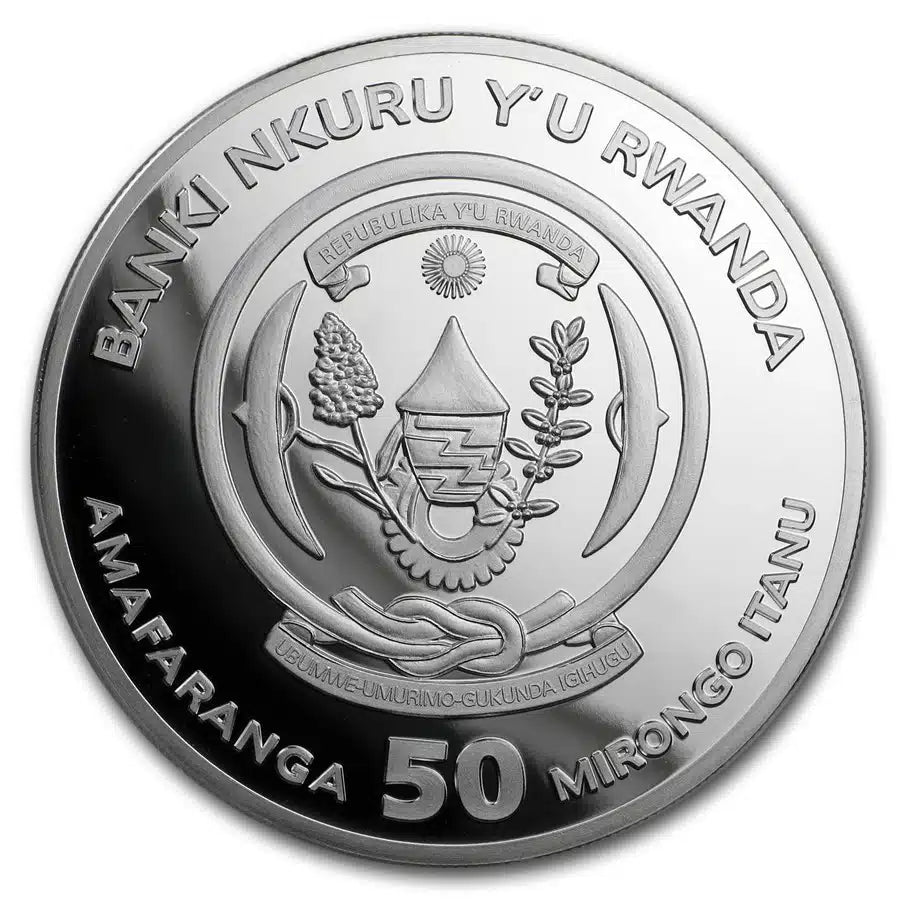 2020 Rwanda African Bushbaby Fabulous 15 F15 Privy - 50 RWF 1 oz Silver BU