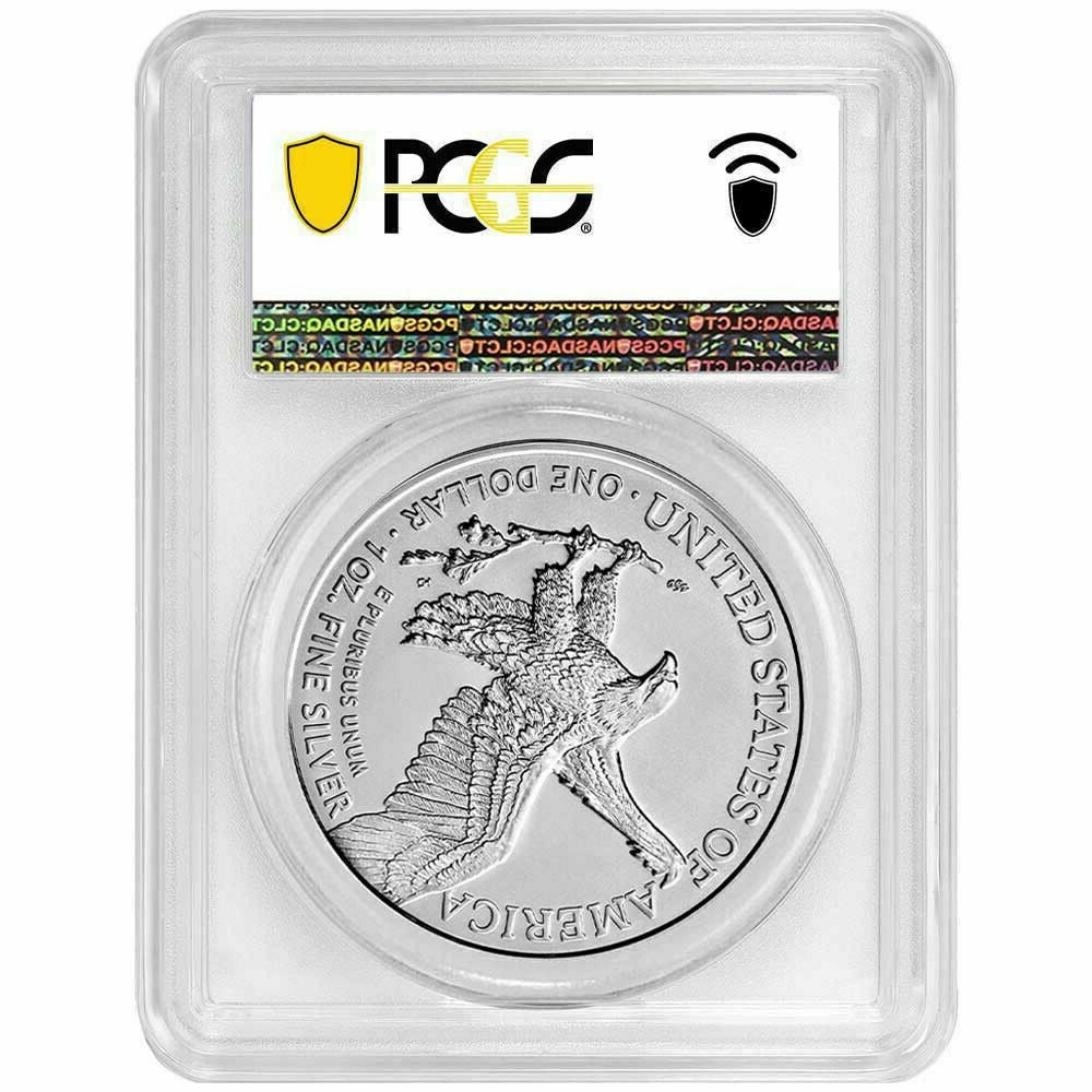 2021 Silver Eagle - Business Strike - Type 2 - PCGS MS70 FDOI First Day of Issue Flag Label
