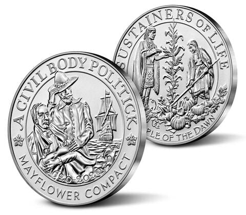 Mayflower 400th Anniversary Silver Reverse Proof Medal