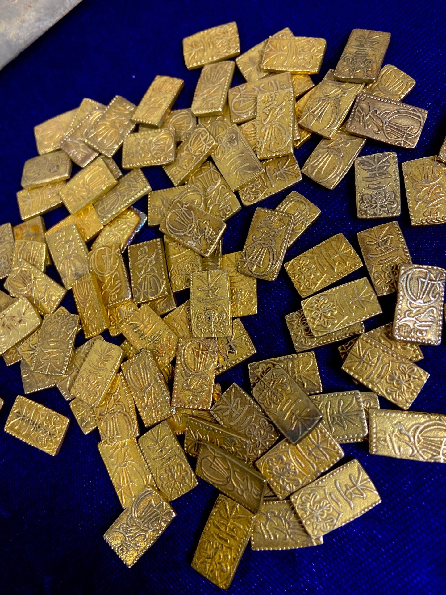 Samurai Coins - 1860s Japan 2 Shu Gold & Silver Rectangular