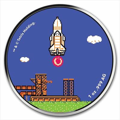 2021 1oz Tetris Rocket Launch Silver Round