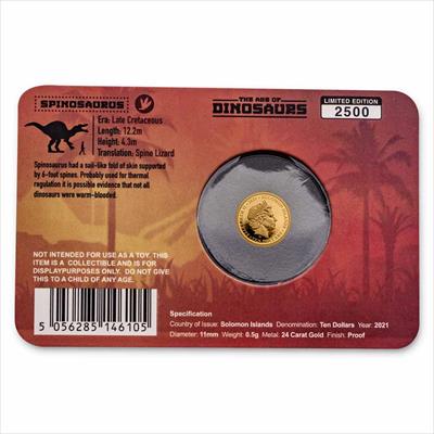 2021 Solomon Islands Gold Age Of Dinosaurs - Spinosaurus 1/2 Gram