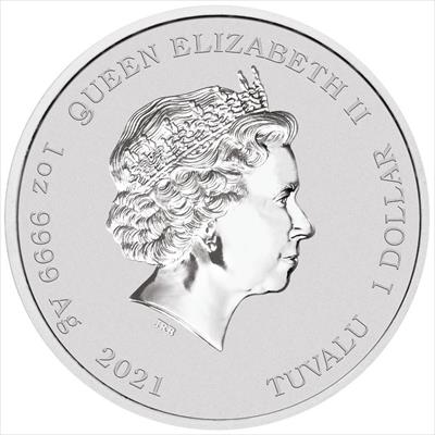 2021 Tuvalu John Wayne - 1 oz .9999 Silver Coin BU