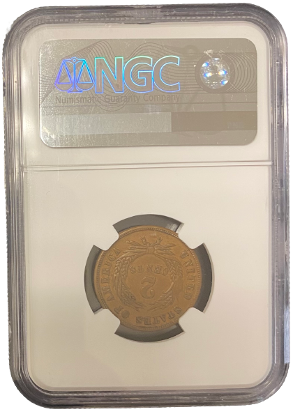 1864 Two Cent Piece - Small Motto - NGC MS61BN