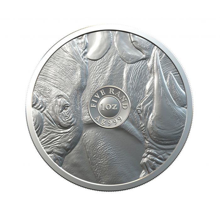 2020 Big Five Rhino - 1 Oz Silver - South African Mint - Brilliant Uncirculated