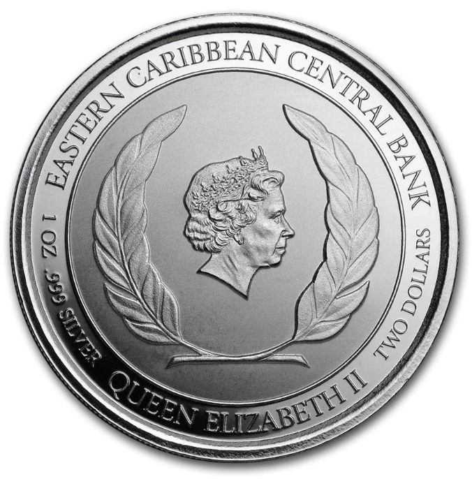 2018 St. Lucia Flamingo - 1 oz 999 Silver Coin BU