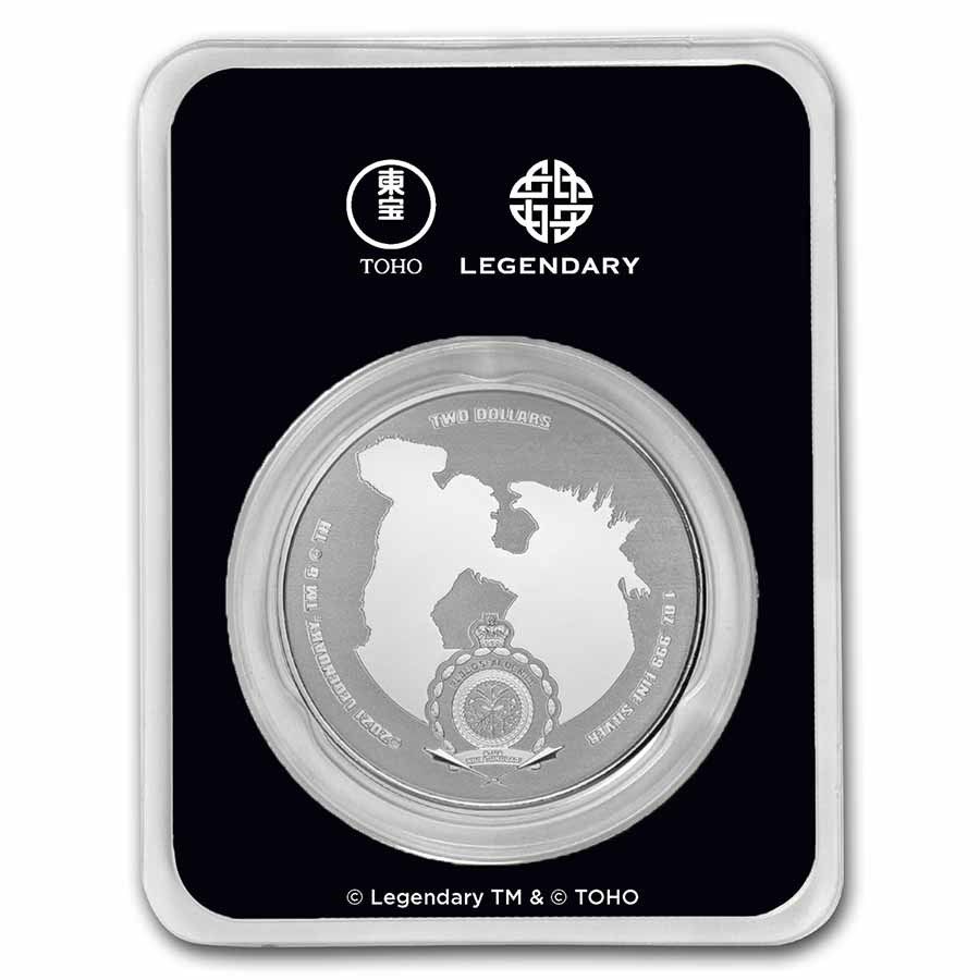 2021 Godzilla and Kong 2 pc Collection - Godzilla vs Kong Colorized 1 Oz Silver