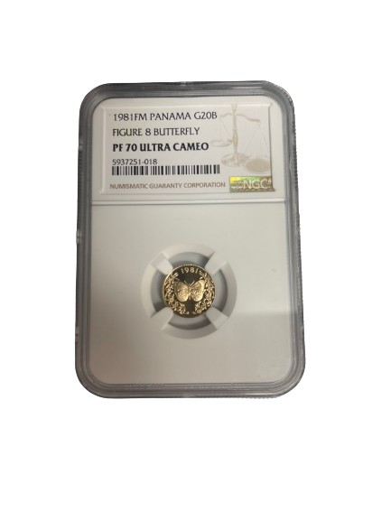 1981 FM Panama Figure 8 Butterfly - NGC PF70 Ultra Cameo