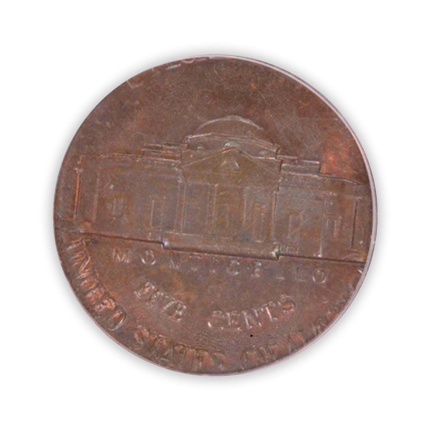 Jefferson Nickel Struck on Lincoln Cent - PCGS MS64