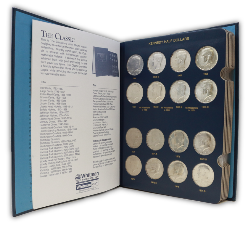 1964 - 2019 Kennedy Half Dollar Set - Uncirculated in Album (104 Coins)