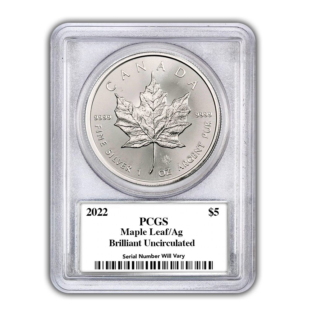 2022 Maple Leaf 1 oz Silver - PCGS Queen Elizabeth Memoriam Label