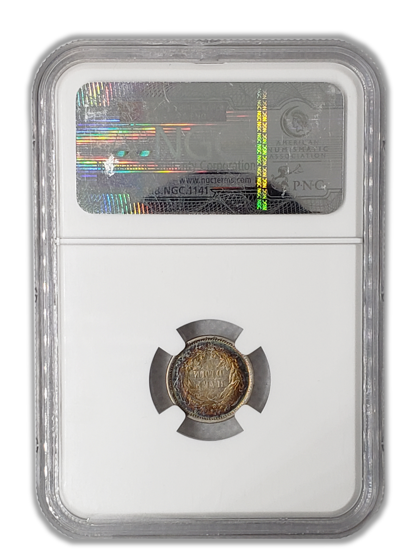 1870 Seated Liberty Half Dime - Philadelphia NGC AU55 Toning