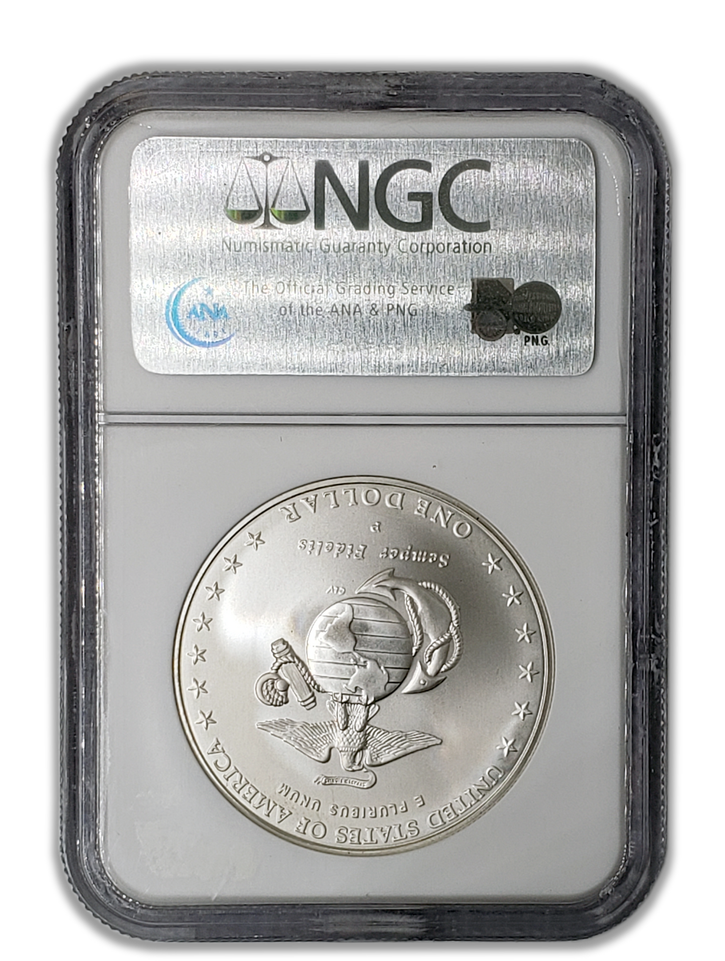 2005 Marine Corps Silver Dollar - Philadelphia NGC MS70