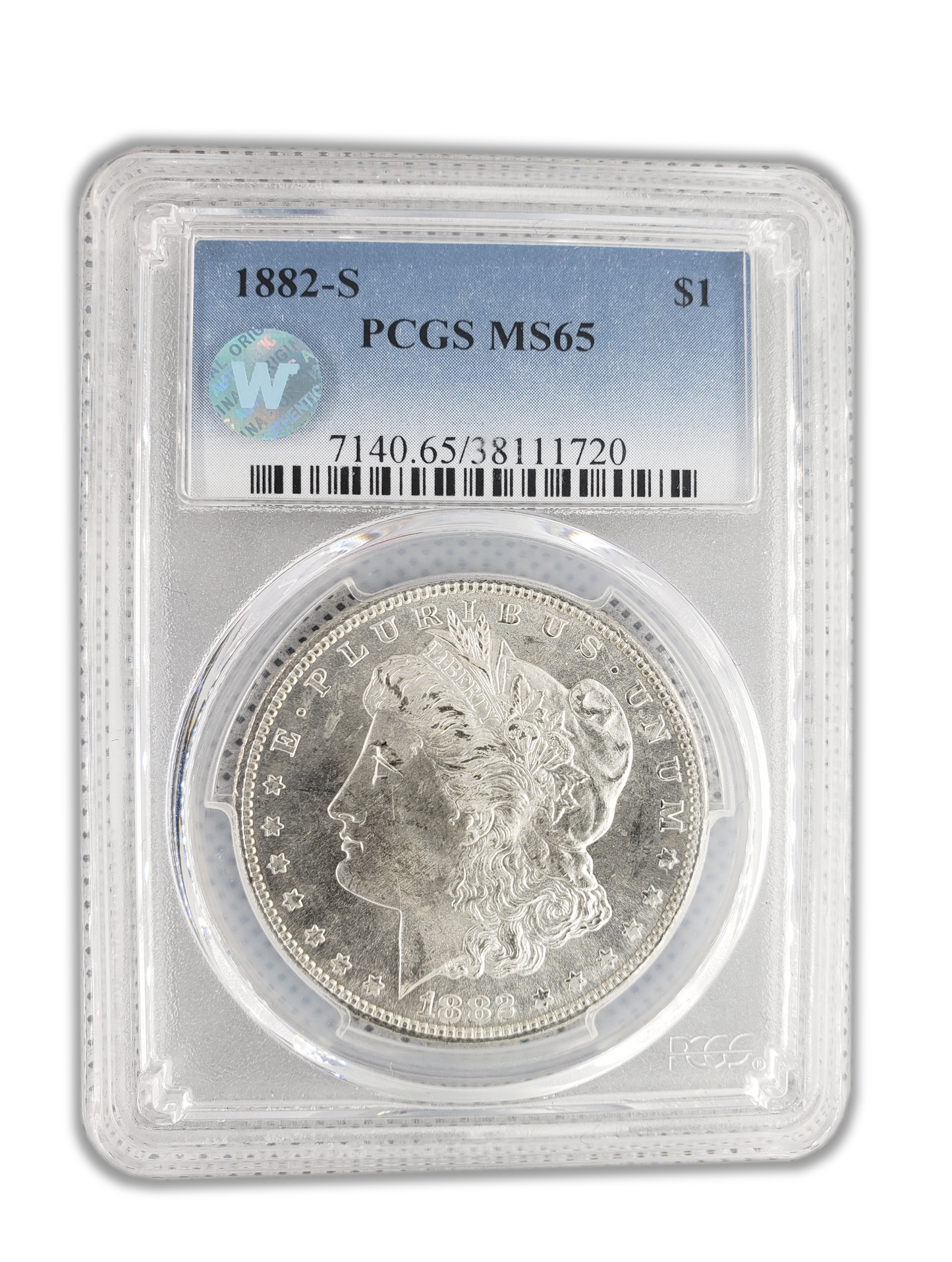 1882-S Morgan Silver Dollar San Francisco - PCGS MS65 Sight White
