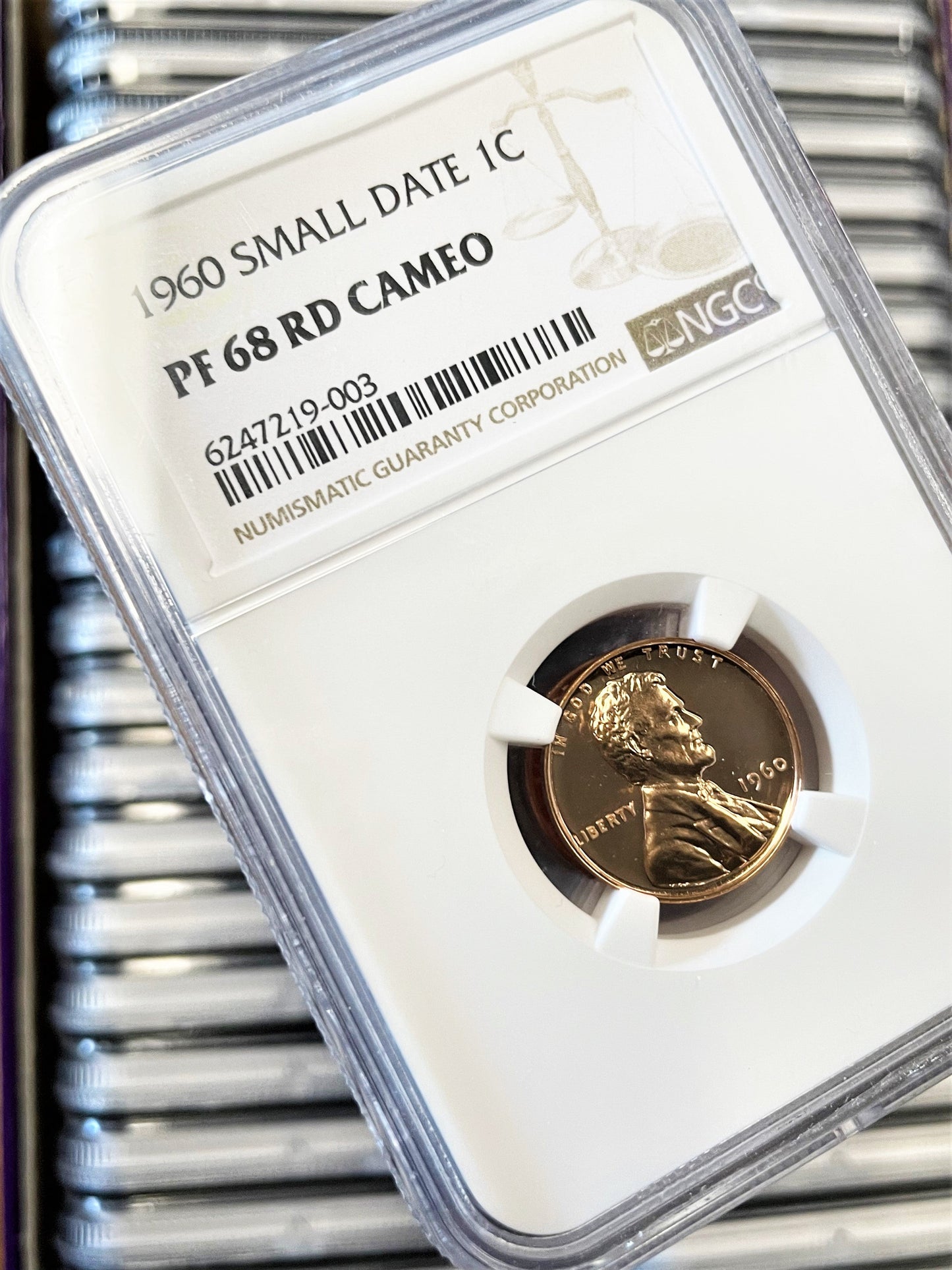 1960 Small Date 1c NGC PF68 RD Cameo Small Date