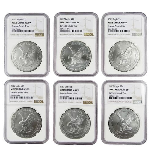 Grab Bag - NGC Certified Silver Eagle Struck Through Errors