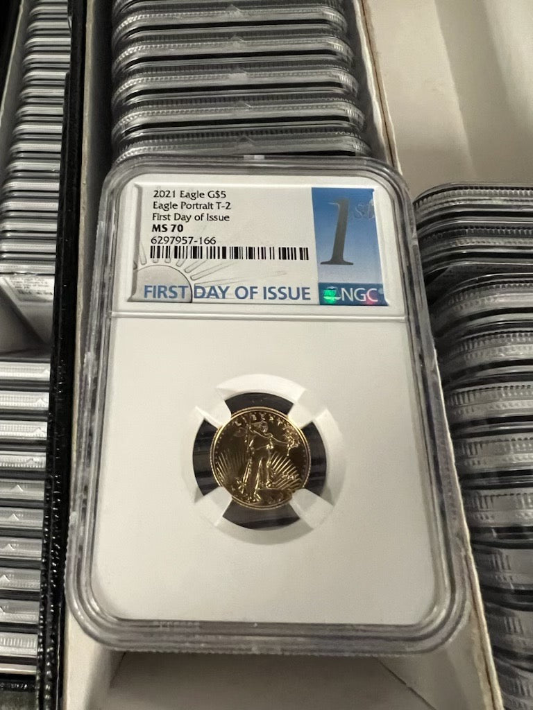 2021 $5 Gold Eagle Portrait - Type 2 - NGC MS70 First Day of Issue