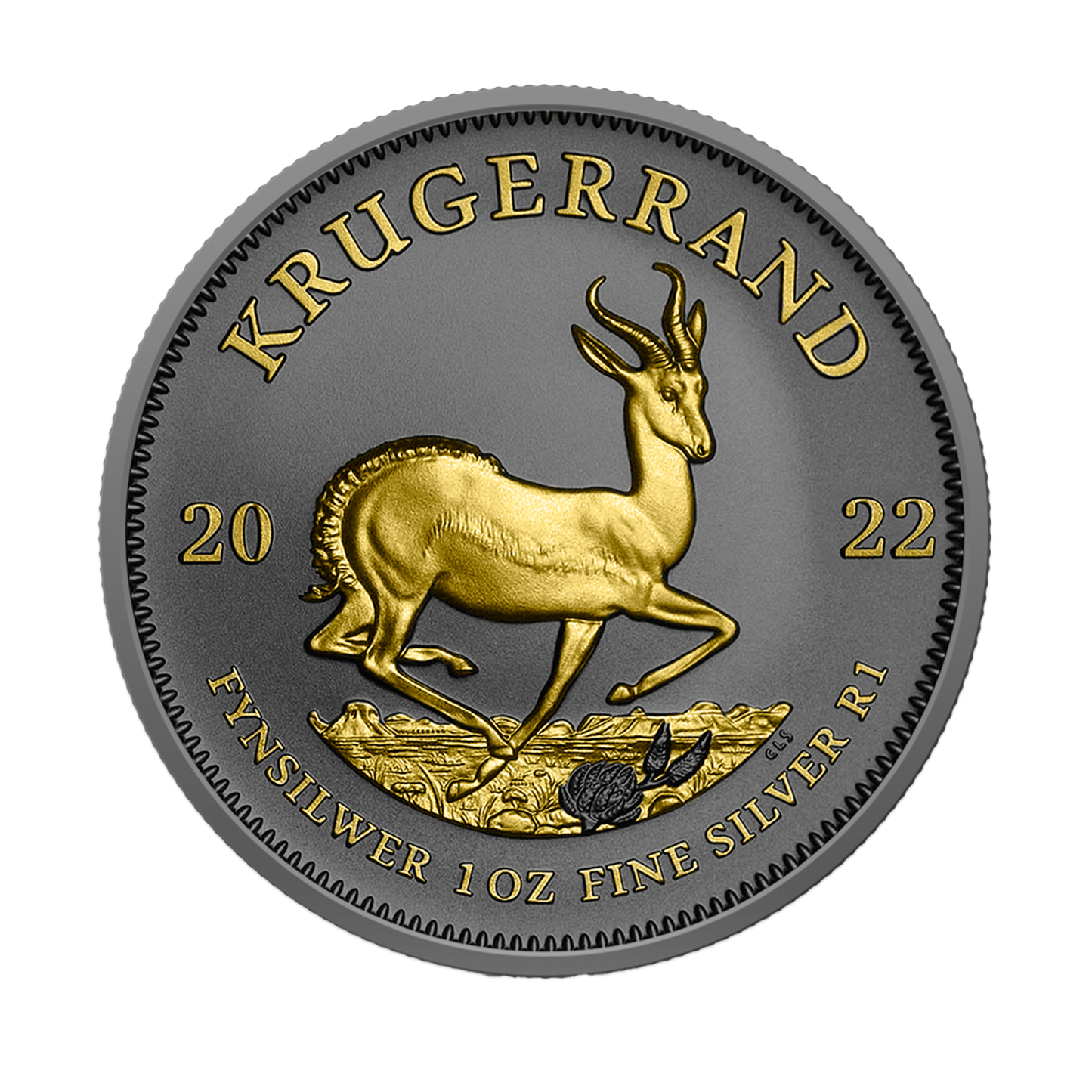 2022 Krugerrand Black Ruthenium & Gold Enhanced 1 oz Silver