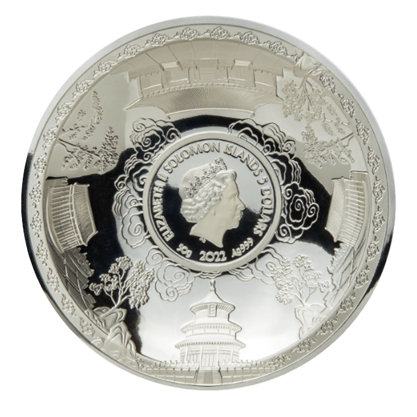 2022 50 Gram Silver 40 Years Gold Panda Anniversary