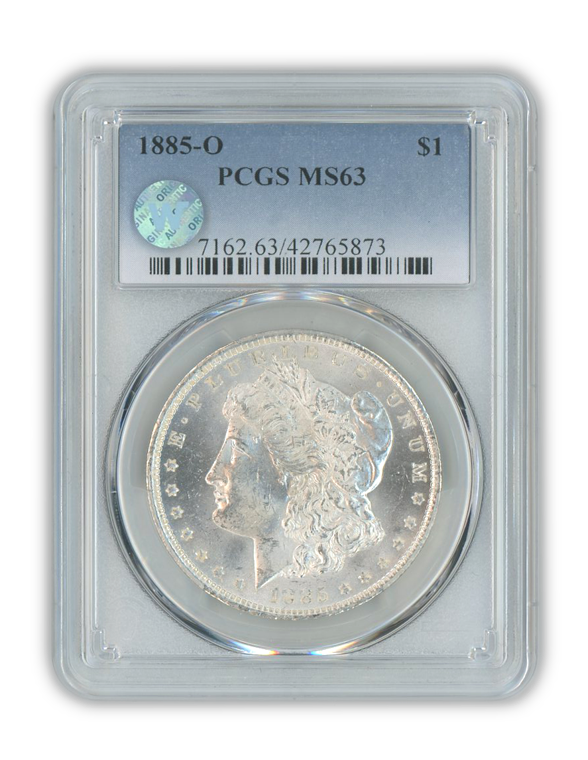1885 Morgan Silver Dollar New Orleans - PCGS MS63 Sight White