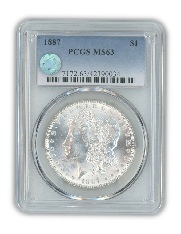 1887 Morgan Silver Dollar Philadelphia- PCGS MS63 Sight White