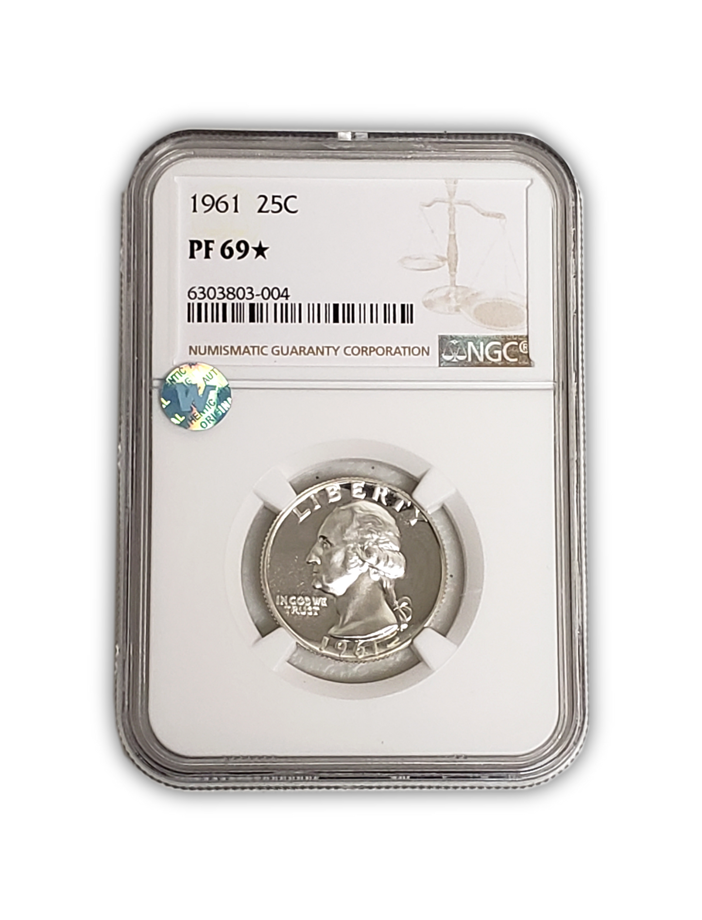 1961 Washington Silver Quarter Philadelphia - NGC - PF69 Star Sight White