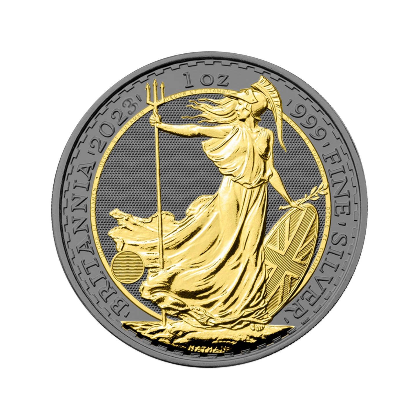 2023 Britannia Black Ruthenium & Gold Enhanced 1 oz Silver