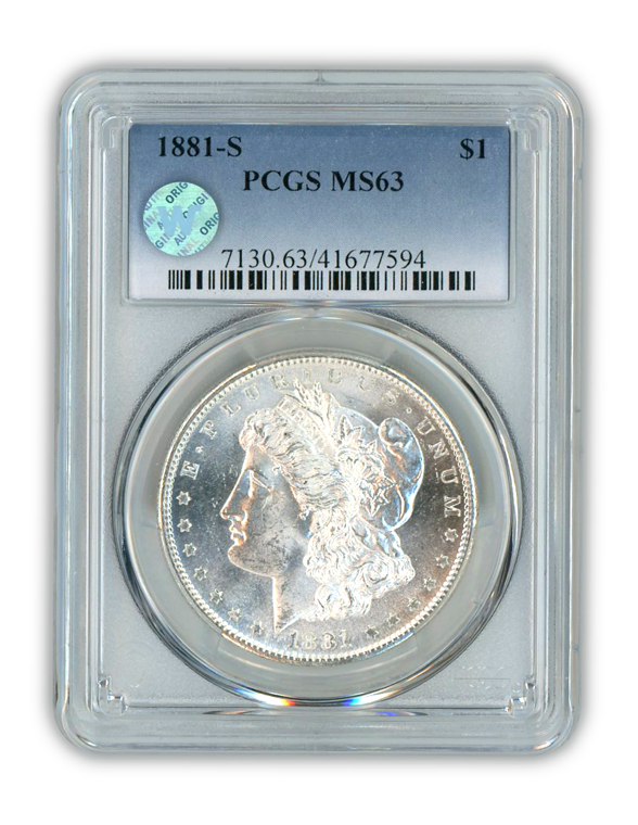 1881 Morgan Silver Dollar San Francisco - PCGS MS63 Sight White