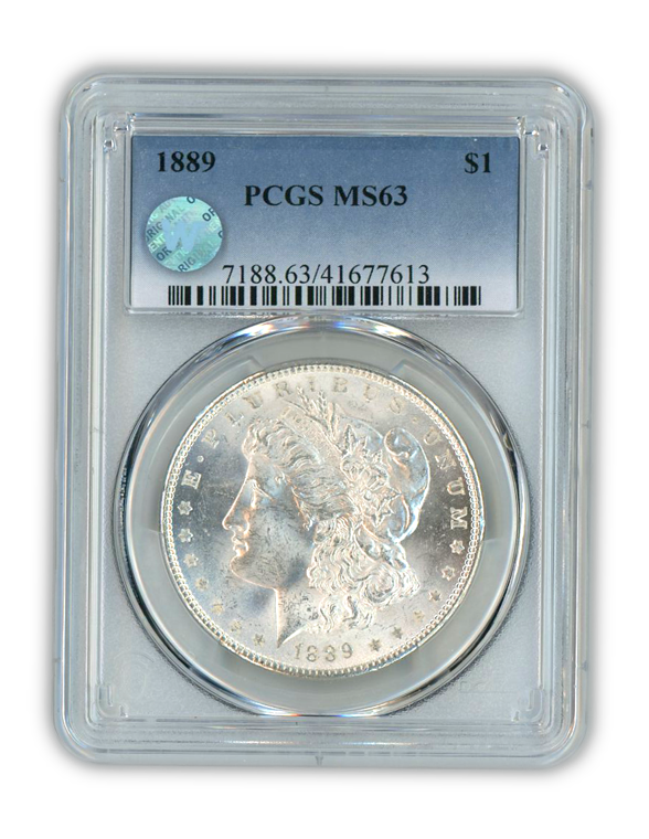 1889 Morgan Silver Dollar Philadelphia - PCGS MS63 Sight White