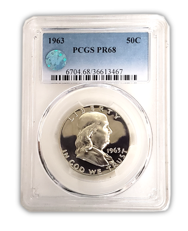 1963 Franklin Silver Half Dollar - PCGS PR68 Sight White