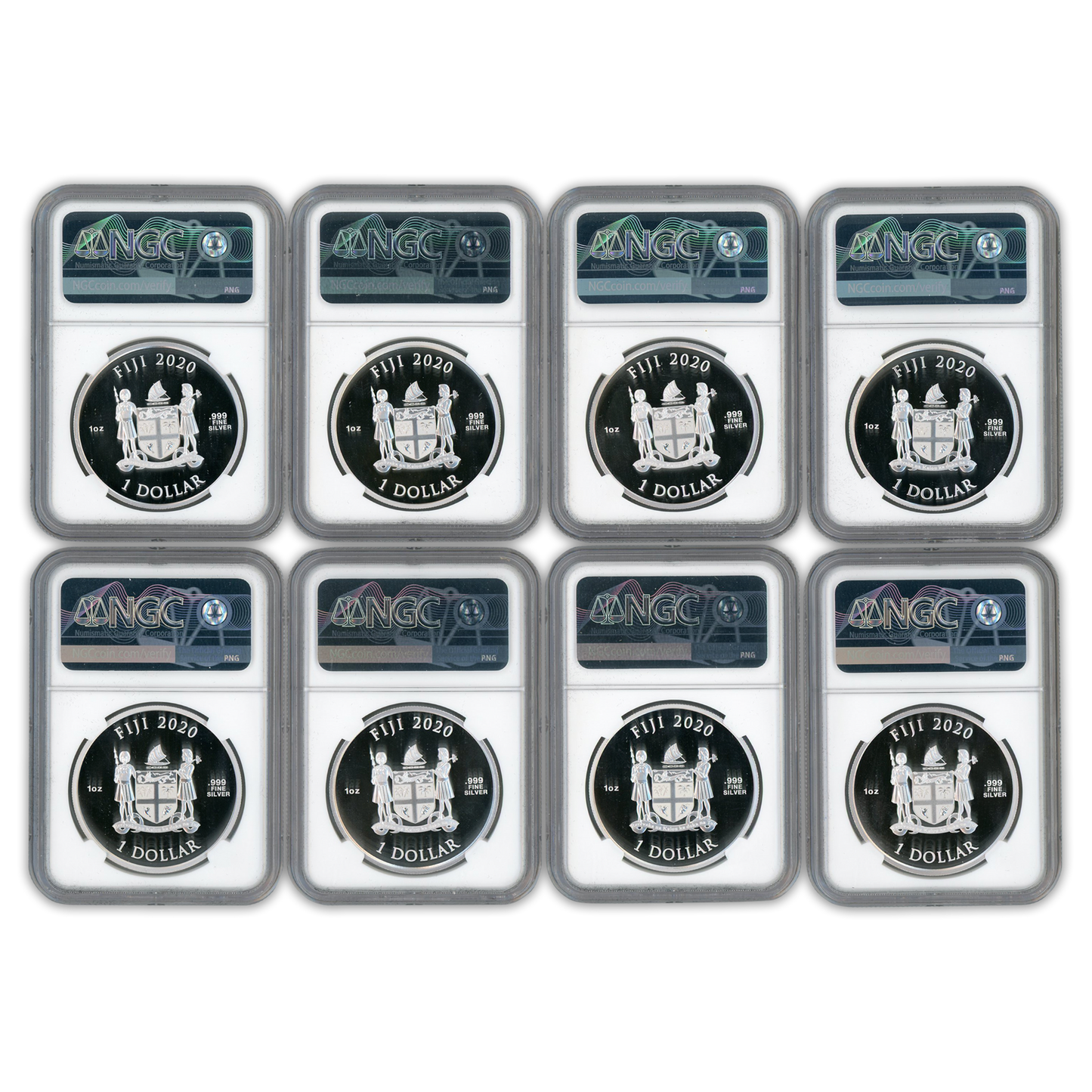 2020 Fiji Harry Potter Silver Dollar 8pc Set NGC PF70