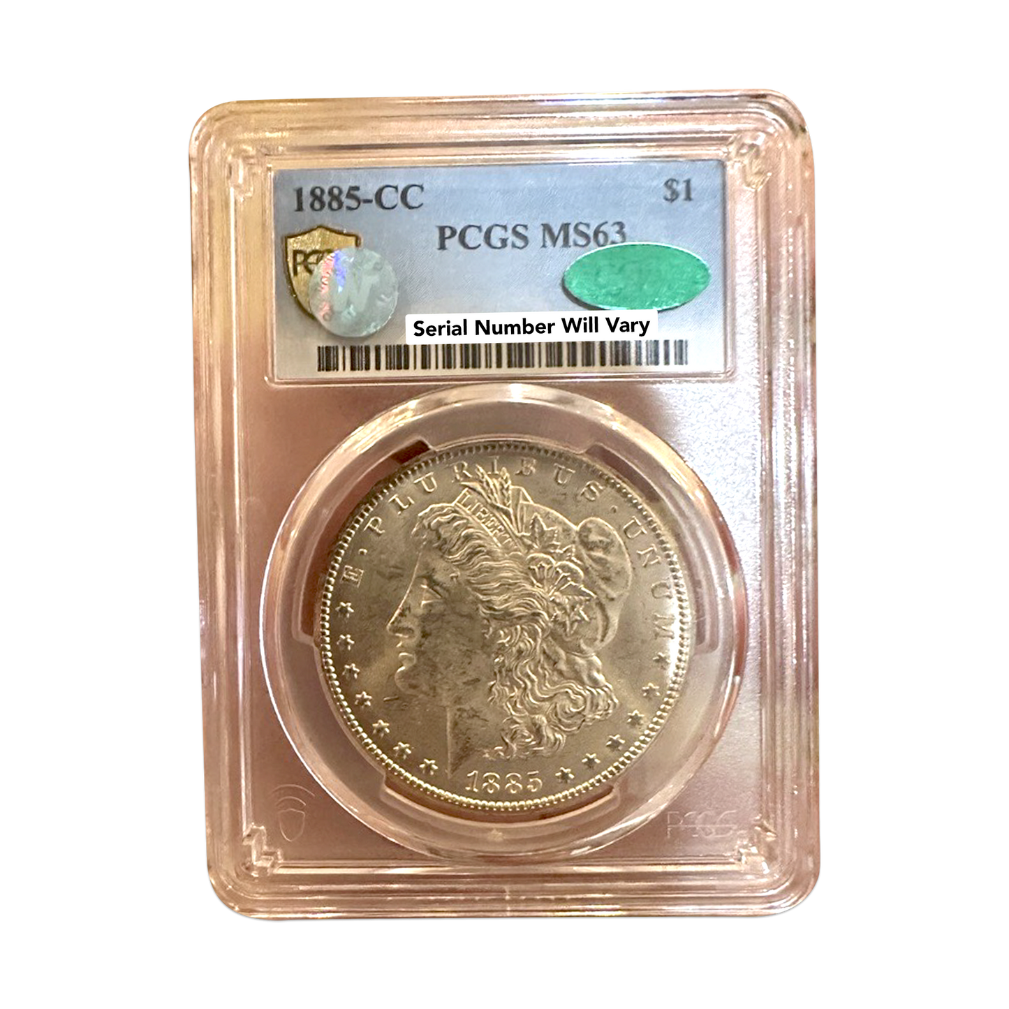 1885-CC Morgan Silver Dollar Carson City - CAC Label - PCGS MS63 Sight White