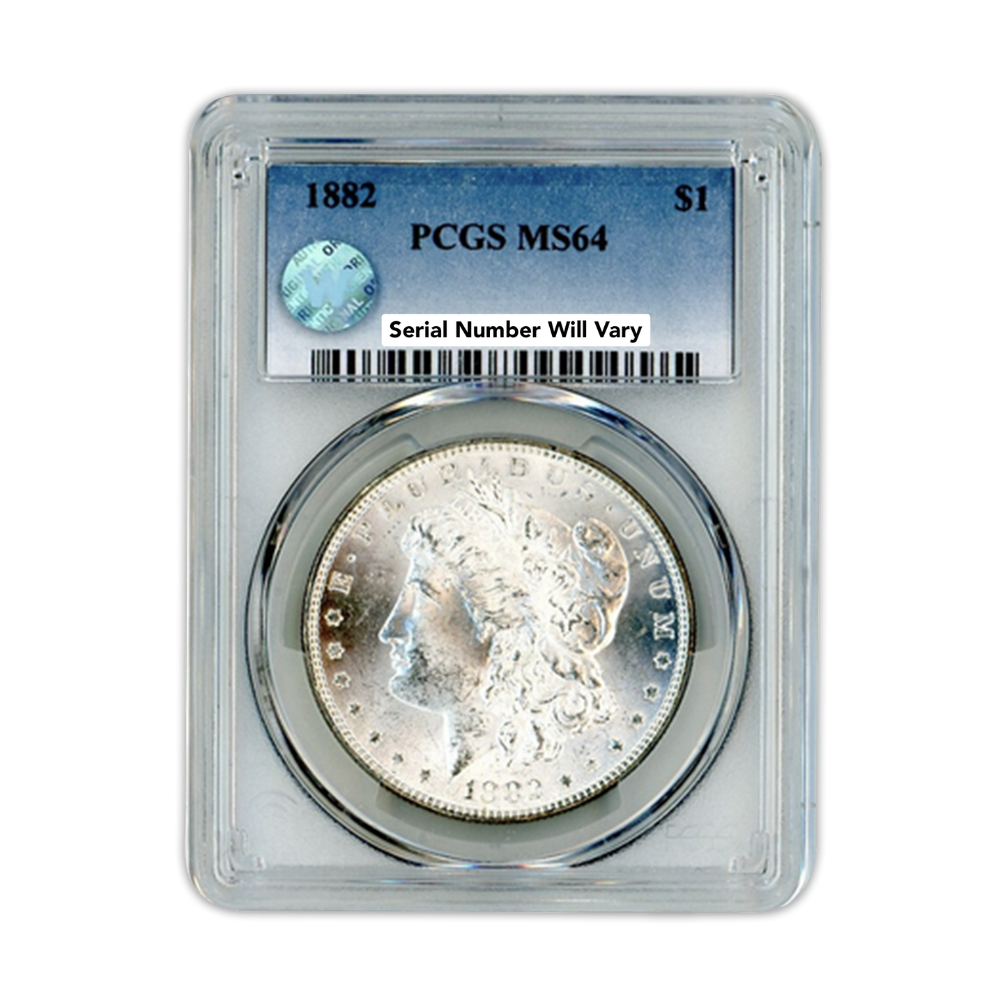 1882 Morgan Silver Dollar Philadelphia - PCGS MS64 Sight White
