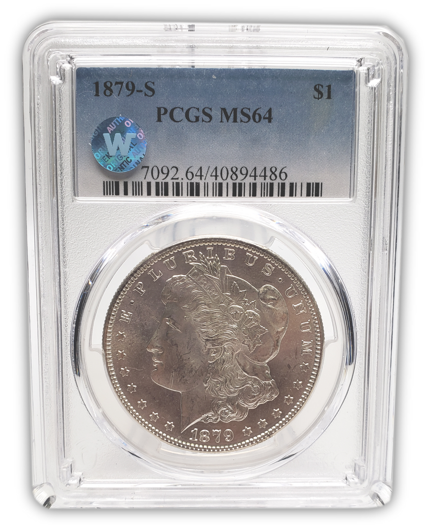 1879 Morgan Silver Dollar San Francisco - PCGS MS64 Sight White